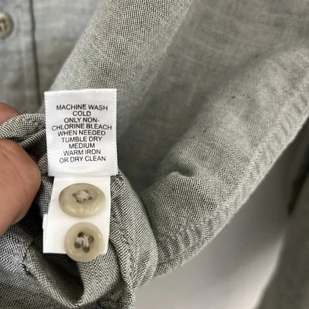 Banana Republic Mens XL(17/17.5) Linen cotton blend sage green long sleeve shirt